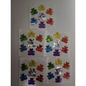 Vintage Sandylion Prismatic Teddy Bears Stickers Foil Bear 5 Mods